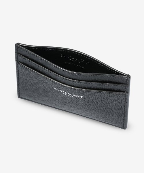 Common Embo Leather Credit Card Holder - Black