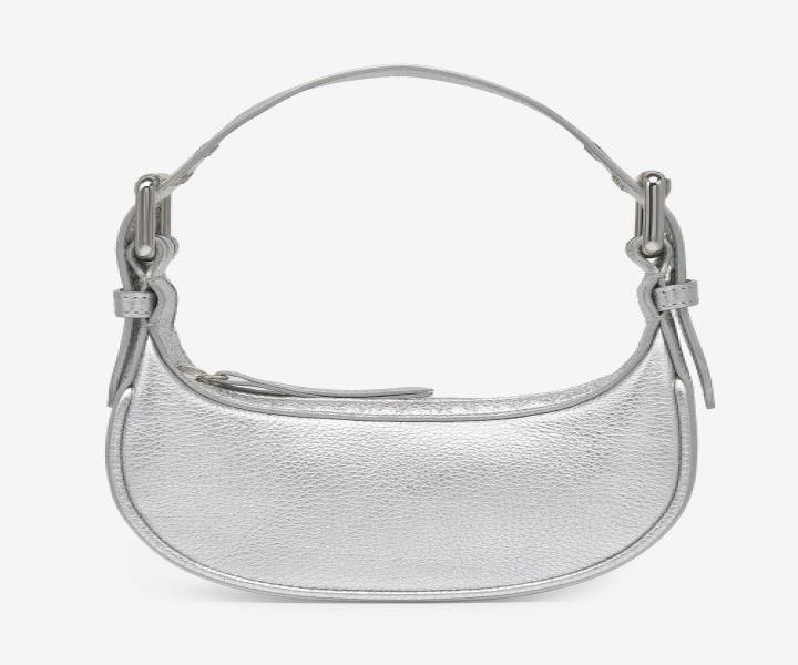 Women's Mini Soho Flat Grain Leather Tote - Silver