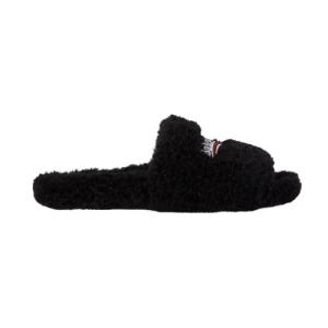 Men's furry slide - black