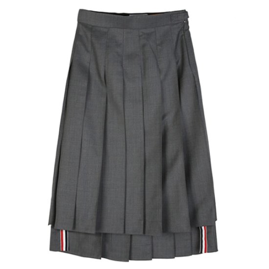 RWB Tab Dropback Super 120 Count Wool Pleated Skirt