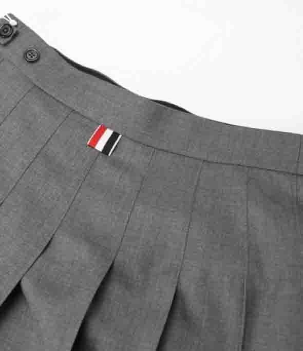 RWB Tab Dropback Super 120 Count Wool Pleated Skirt
