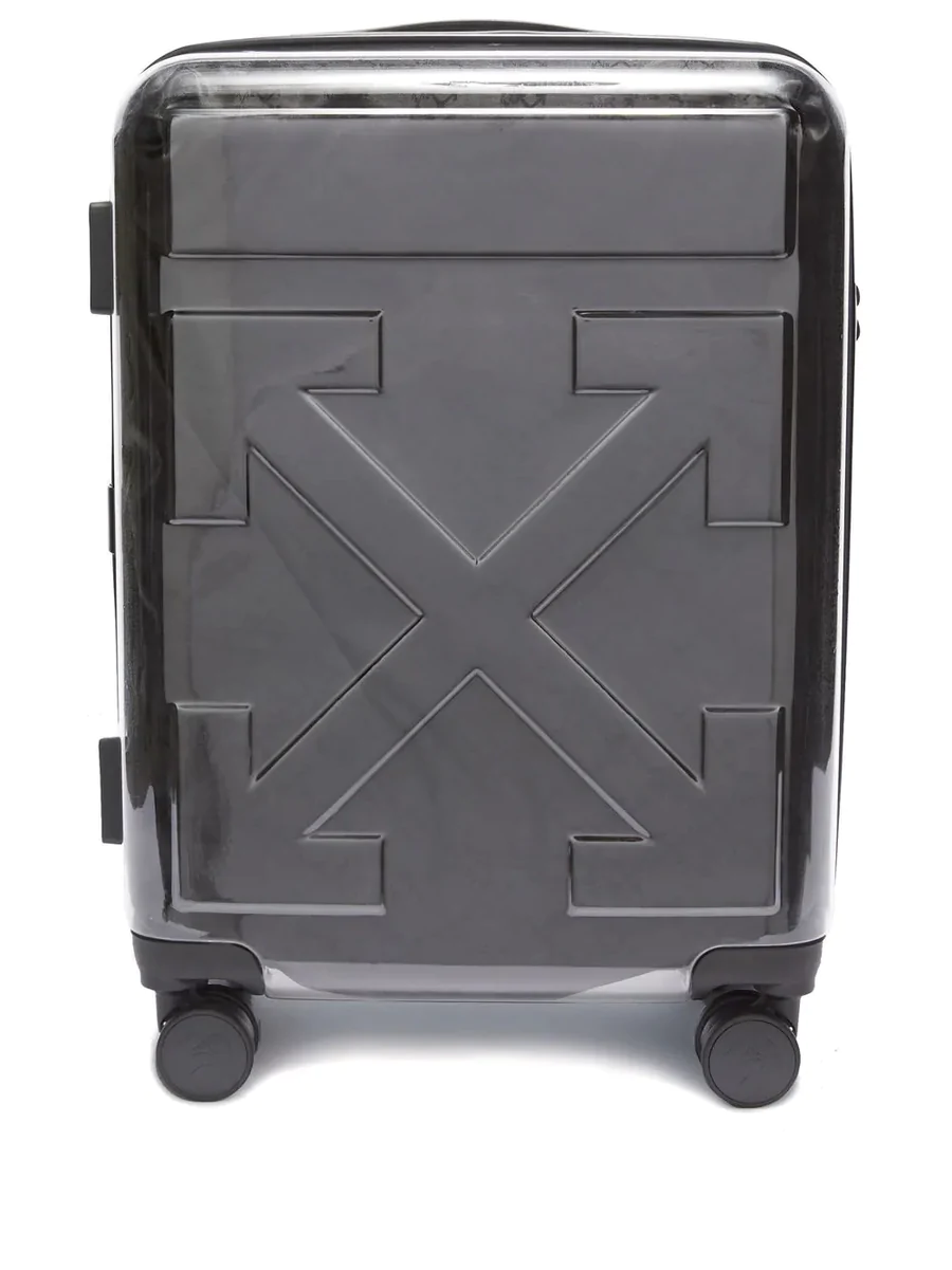 Universal Arrow Translucent Travel Suitcase - Black 
