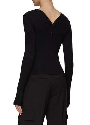 Twist placket long sleeve top