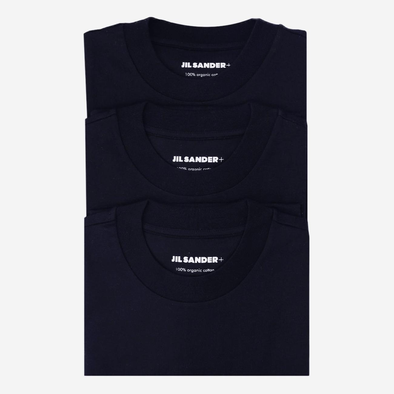 (3 Pack) Jil Sander Organic Cotton T-Shirt Set Navy (3 Pack)