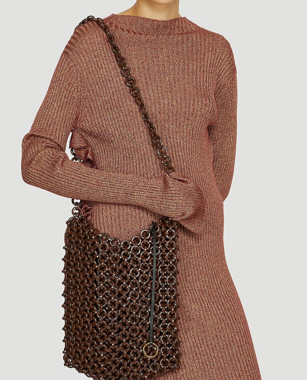 Jil Sander Link Medium Crossbody Bag in Brown