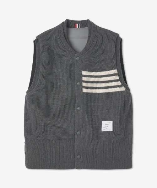 Men's 4 Bar Reversible Tech Knit Vest - Gray