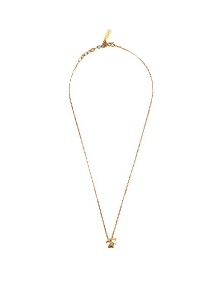 (W) Saint Laurent Cassandre Twist Pendant Necklace In Metal Gold