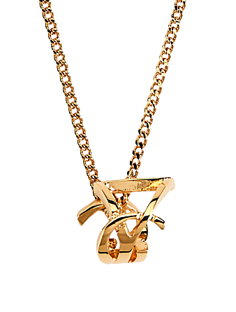 (W) Saint Laurent Cassandre Twist Pendant Necklace In Metal Gold