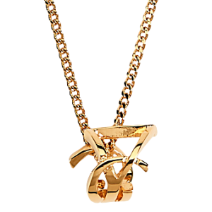 (W) Saint Laurent Cassandre Twist Pendant Necklace In Metal Gold