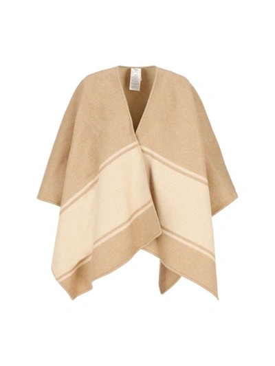 Fendi Roma logo wool cashmere poncho
