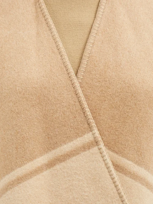 Fendi Roma logo wool cashmere poncho