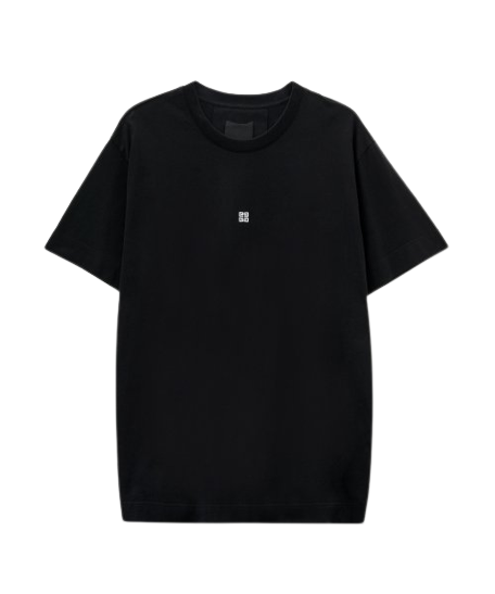 Men's Contrast Embroidered T-Shirt - Black