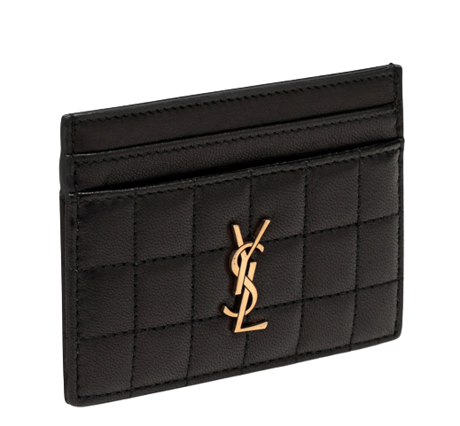 Quilted Cassandra logo card wallet
