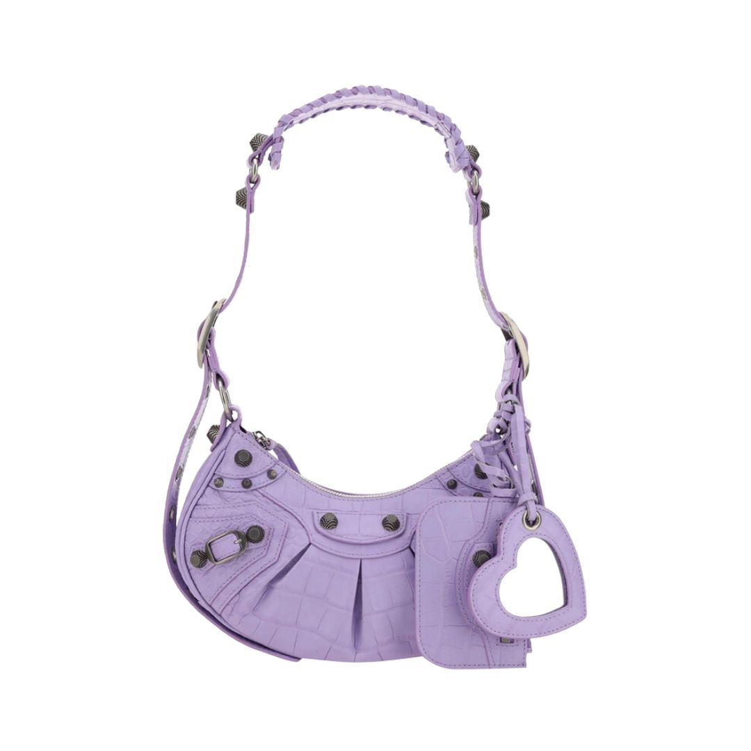 Women's XS Le Cargol Croc Shoulder Bag - Violet Purple 