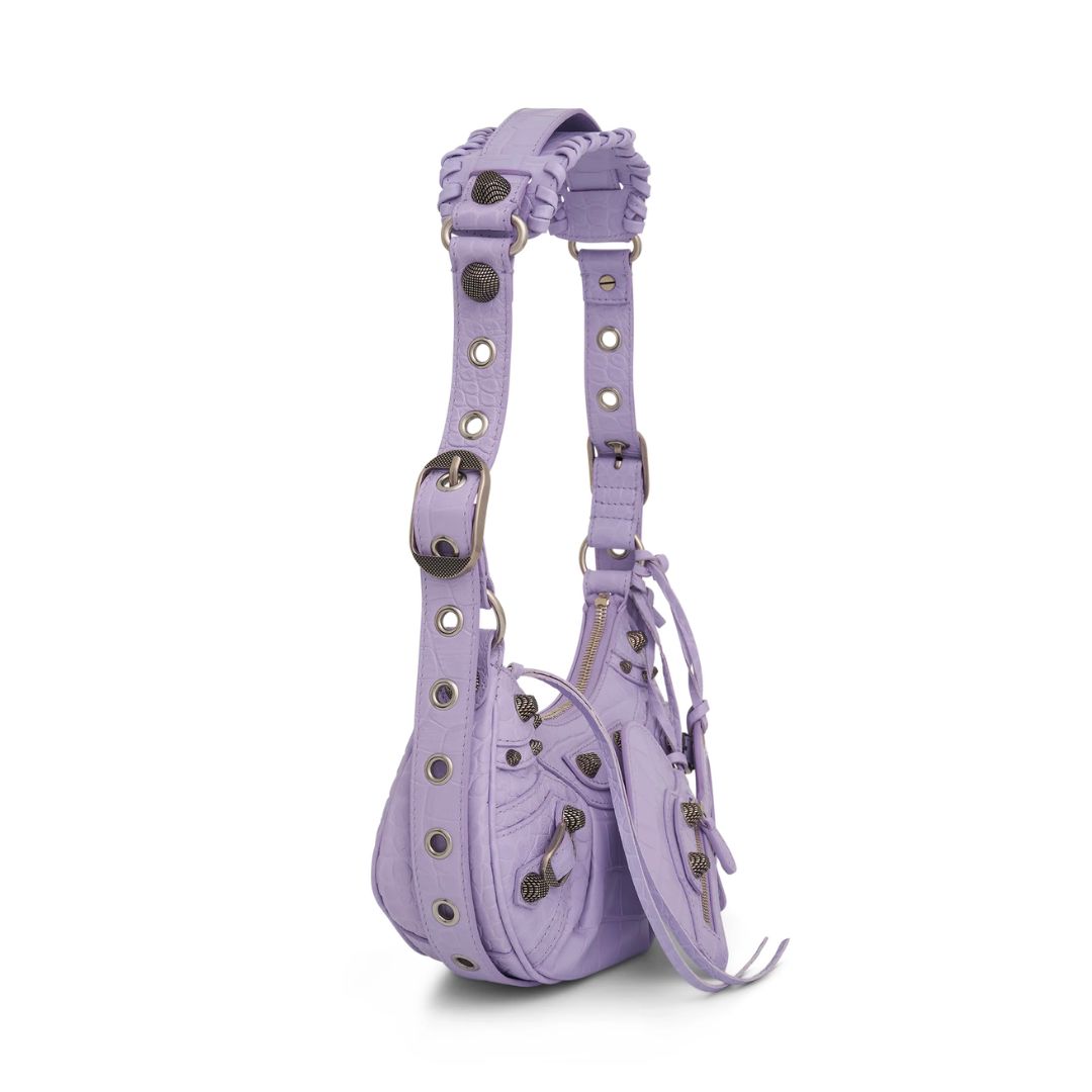 Women's XS Le Cargol Croc Shoulder Bag - Violet Purple 