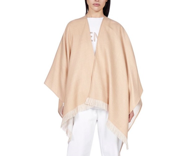 Fendi Roma logo wool poncho
