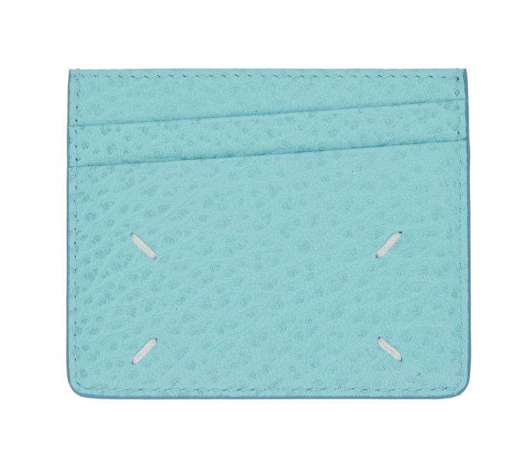 Common 4 Stitch Leather Card Holder - Aqua