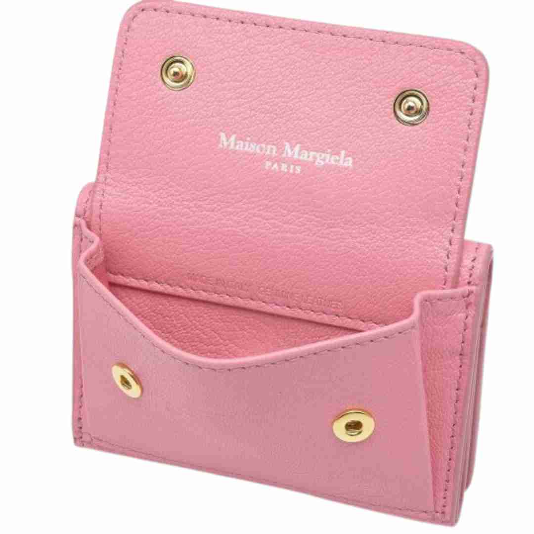 Common Snap Button Leather Wallet - Pink