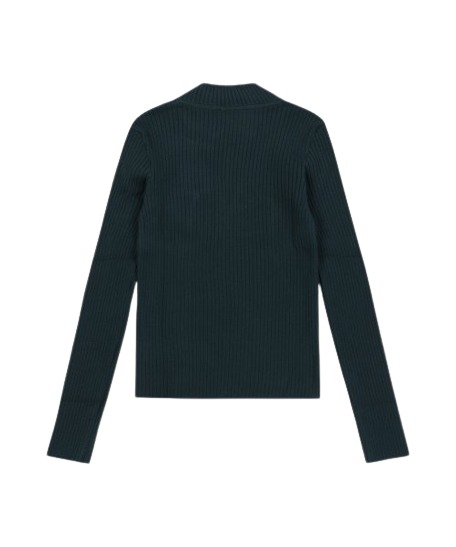 Women's High Neck Knit - Dark Green