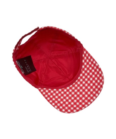 Logo embroidered gingham check ball cap