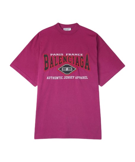 Public embroidered logo short-sleeved T-shirt - pink