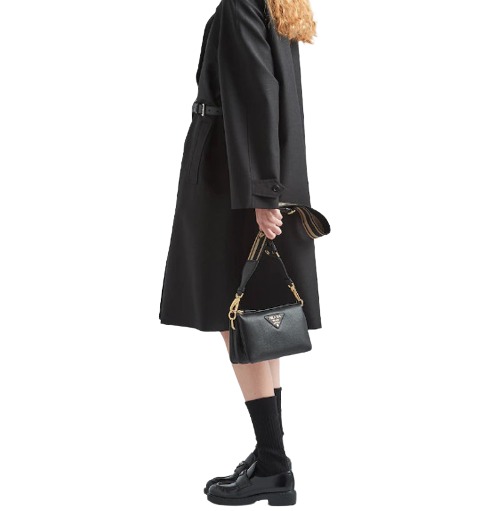 Prada Arqué' leather shoulder bag Prada | Ratti Boutique