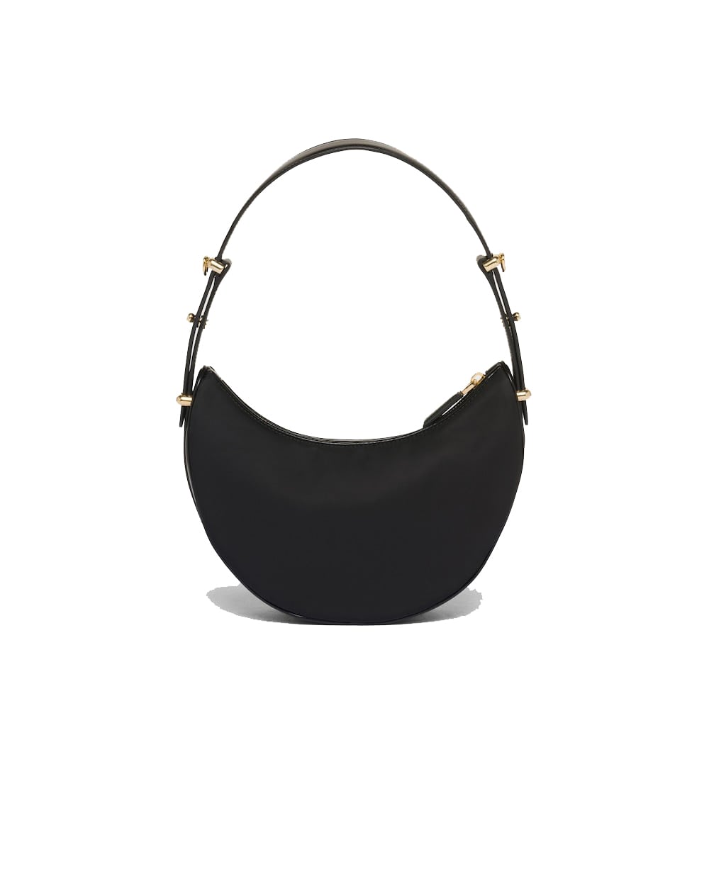 Prada Arque Leather Shoulder Bag Black