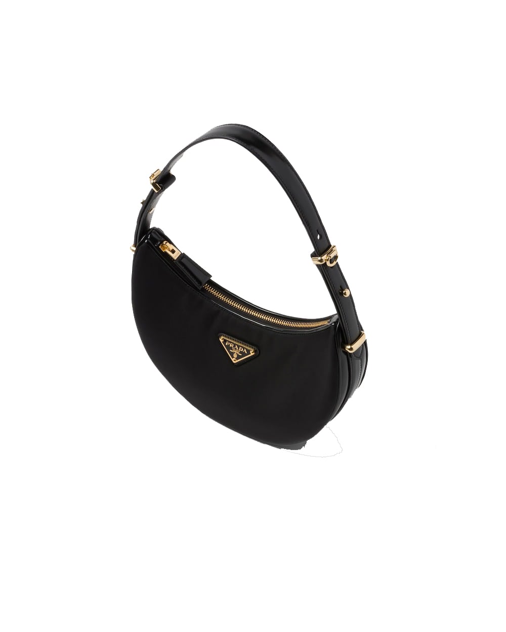 Prada Arque Leather Shoulder Bag Black