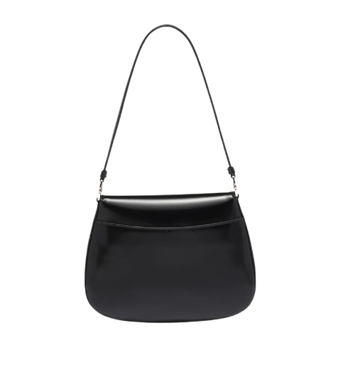 Cleo brushed leather shoulder bag with flap
