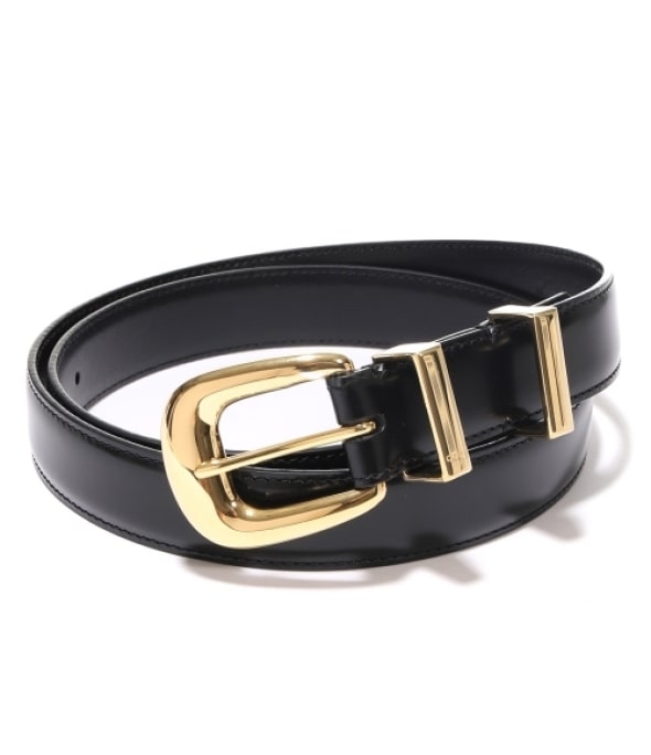 MEDIUM WESTERN BELT IN TAURILLON LEATHER - BLACK