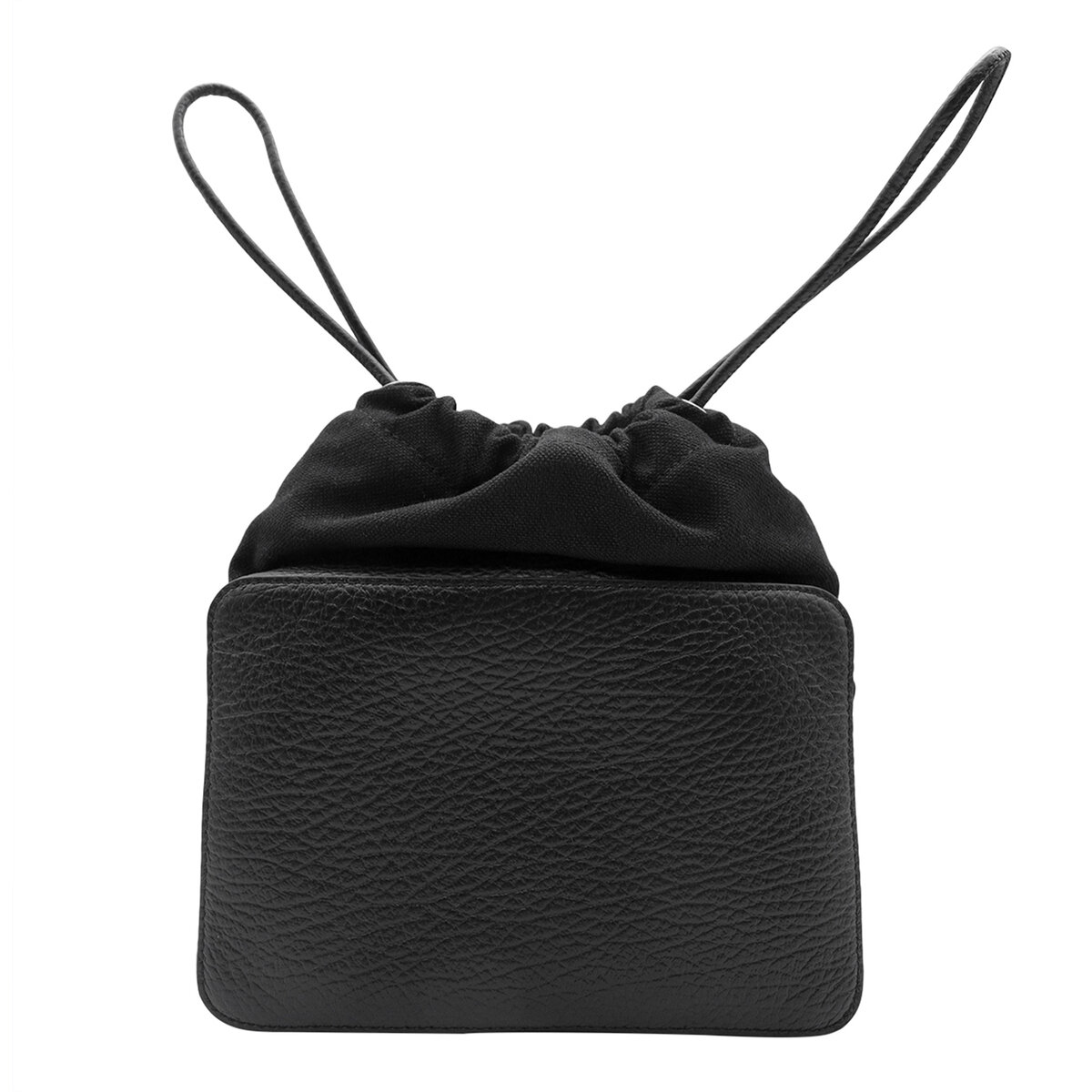  MAISON MARGIELA GRAINED LEATHER SHOULDER BAG IN BLACK