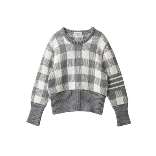 4 Bar Gingham Check Jacquard Knit