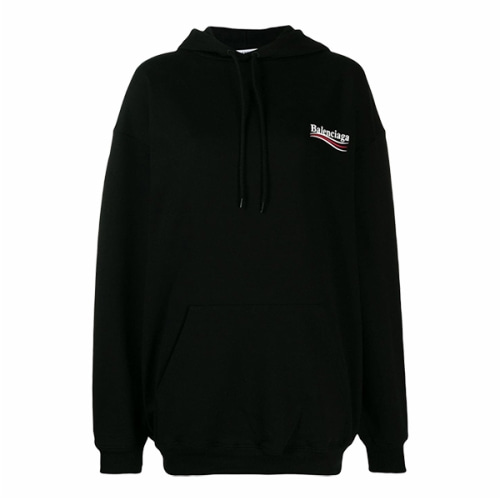 Black Wave Logo Hooded Sweatshirt