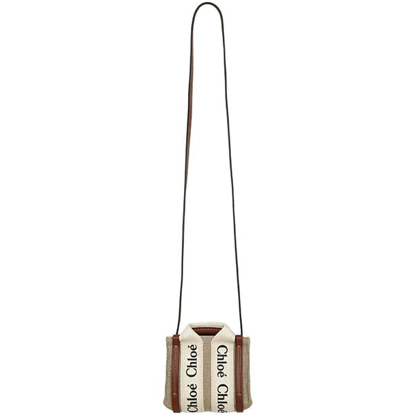 White Brown Woody Nano Tote Bag