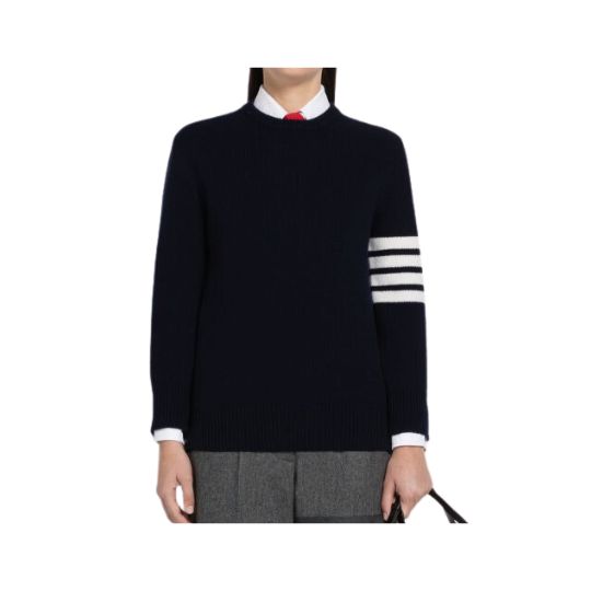 MERINO WOOL LOBSTER INTARSIA 4-BAR PULLOVER