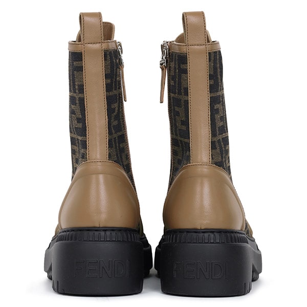 Beige FF Domino Biker Combat Boots