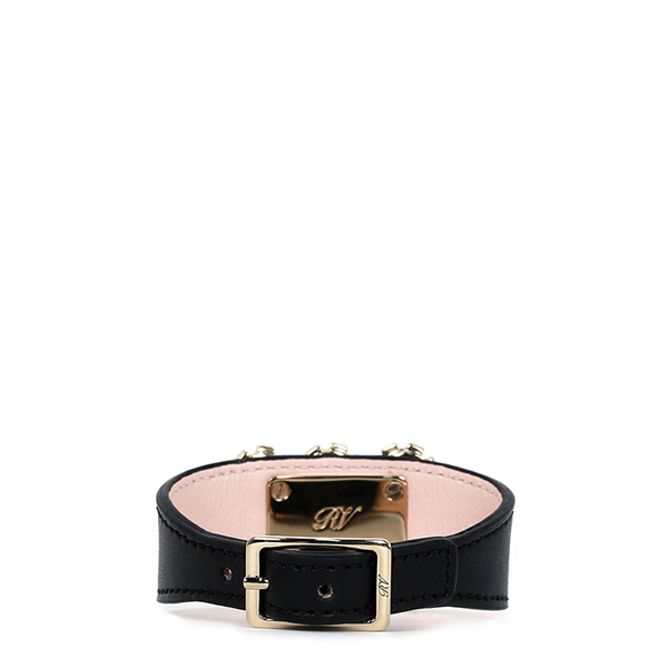 Black Flower Strass Buckle Bracelet