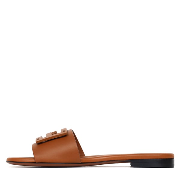 Brown FF Baguette Slide Slipper