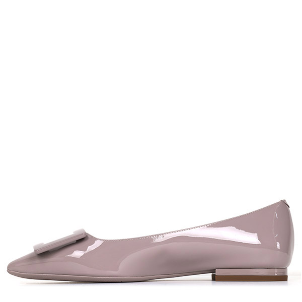 Violet Gometin Lacquer Buckle Ballerina Flat