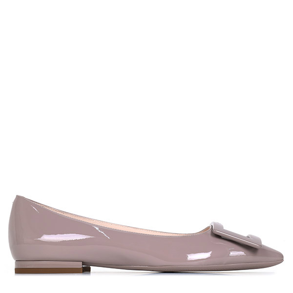 Violet Gometin Lacquer Buckle Ballerina Flat