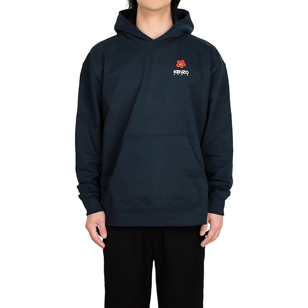 Midnight Blue Bokeh Flower Over Hooded Sweatshirt