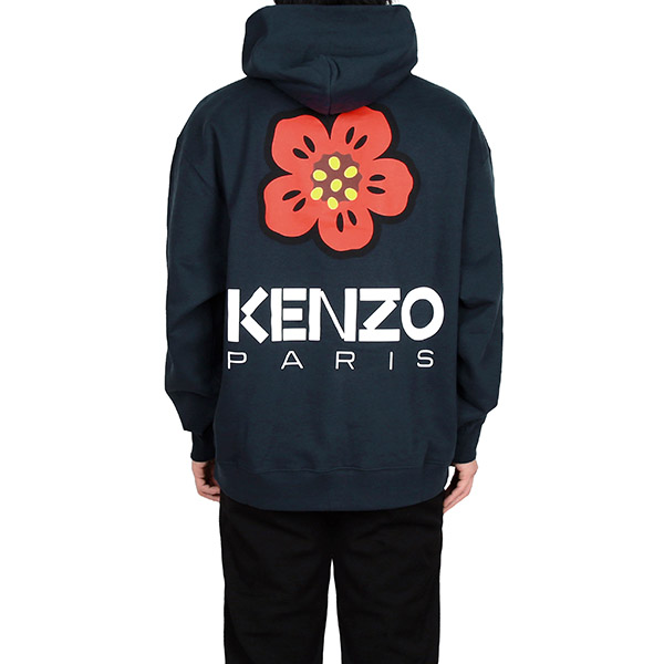 Midnight Blue Bokeh Flower Over Hooded Sweatshirt