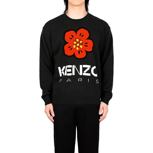 Black Bokeh Flower Knit