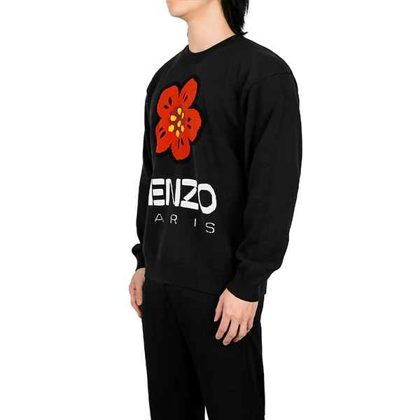 Black Bokeh Flower Knit