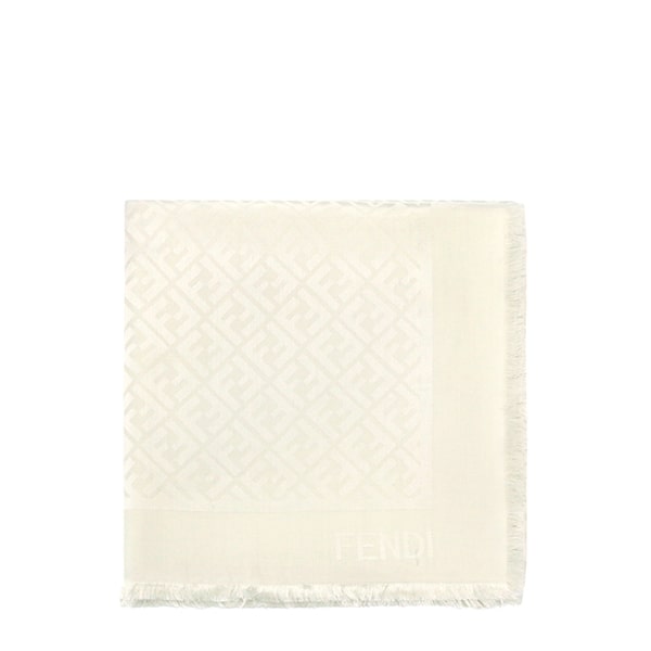 Ivory FF Wool Silk Muffler