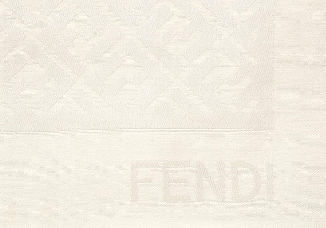 Ivory FF Wool Silk Muffler