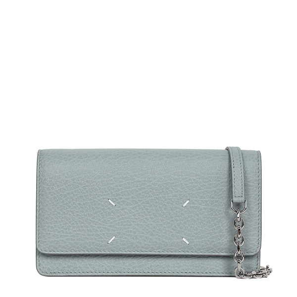 Pale Blue Stitch Wallet Chain Bag