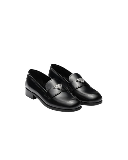 Brushed leather loafers