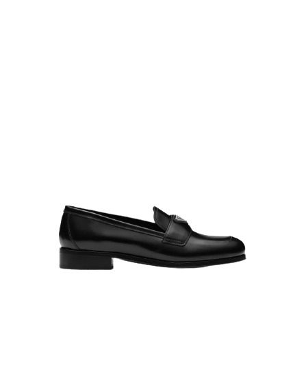 Brushed leather loafers