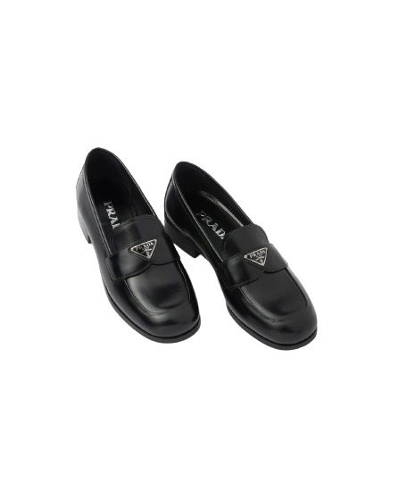 Brushed leather loafers